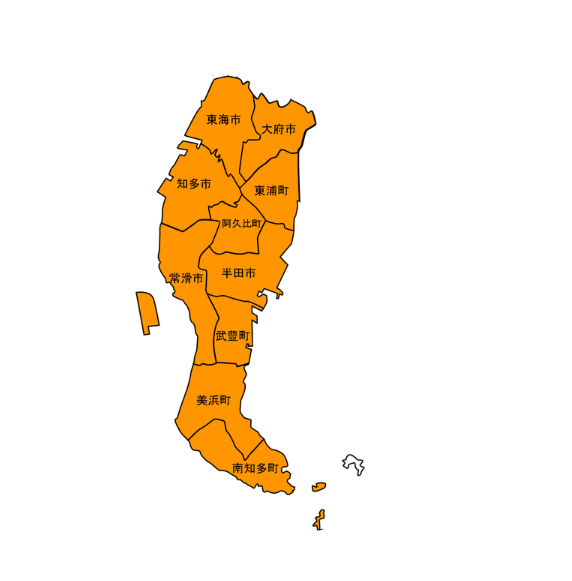 施工可能地域マップ -- 知多半島全域