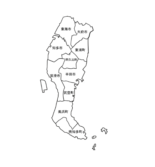 施工可能地域マップ -- 知多半島全域